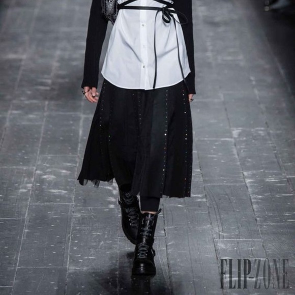 Valentino Combat Moto  Boots Black Silver Studs sz 37/7 US Excellent  w/box - Picture 16 of 16